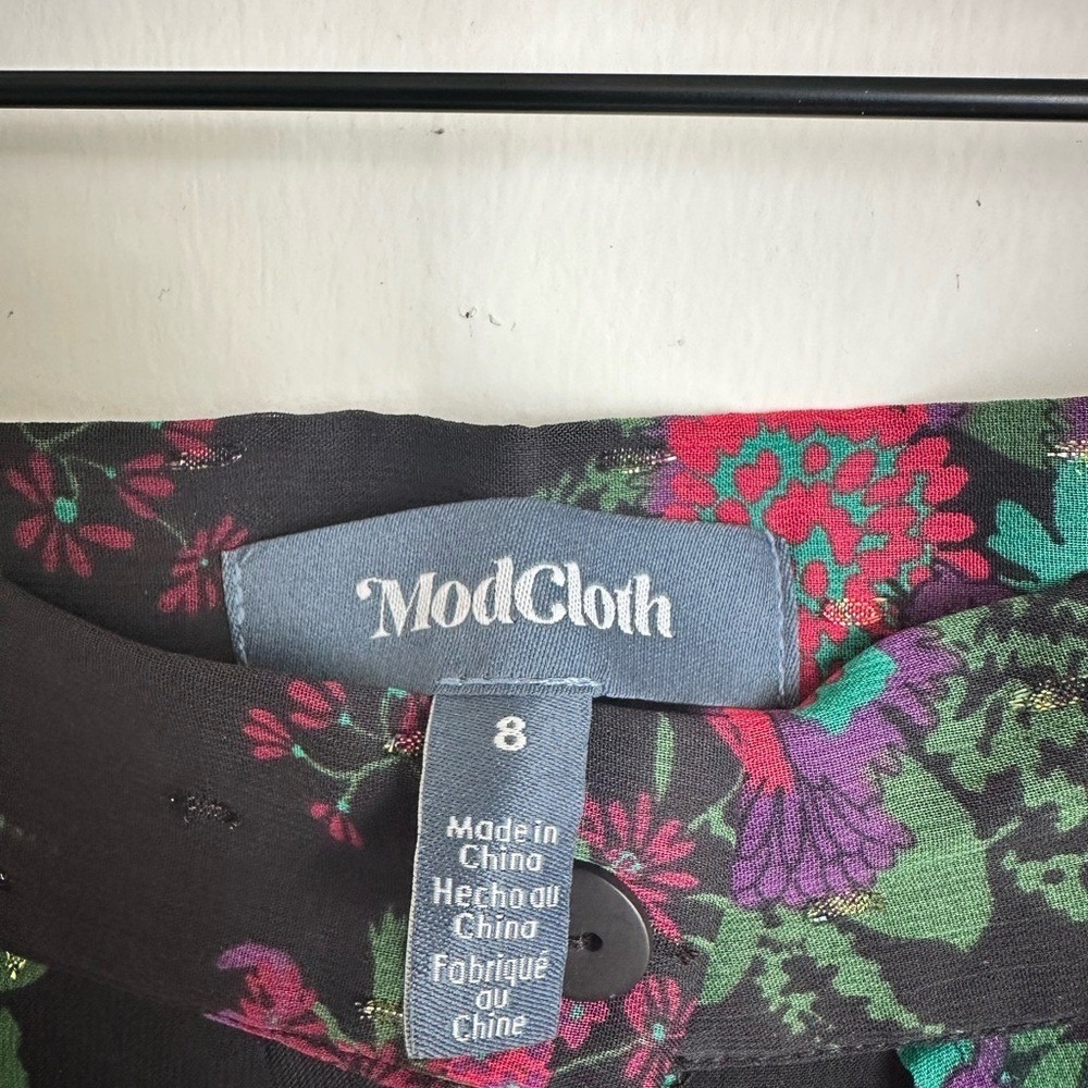 ModCloth Meow Boutique Pleated Floral Midi Skirt NWT - Picture 3 of 7